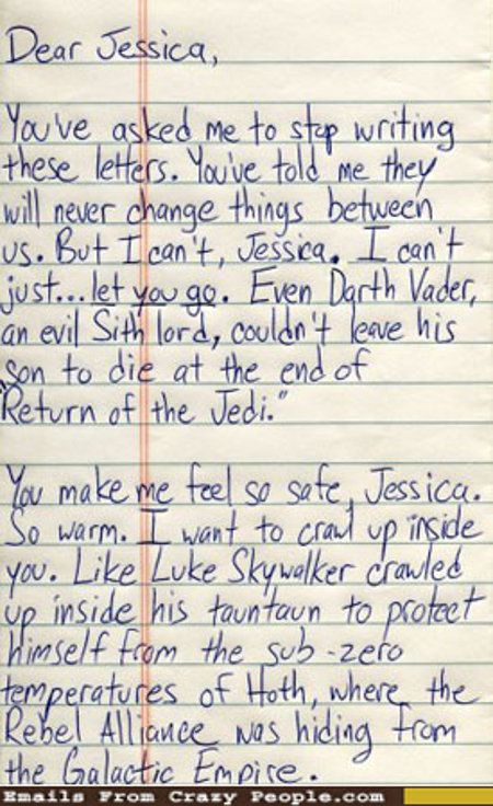 I don't even know how I would process such a letter... Break Up Letters, Breakup Humor, Romantic Love Letters, Star Wars Love, Nerd Love, Cool Pins, Nerd Alert, Laughter Is The Best Medicine, Funny Love