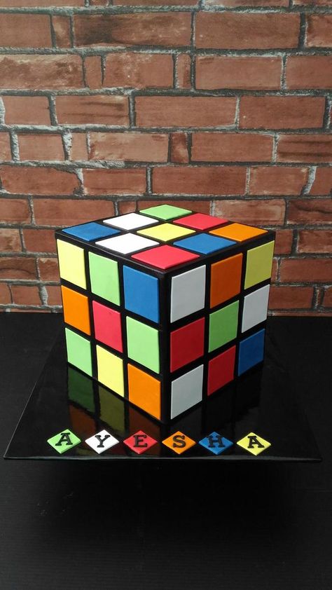 Rubik Cube Cake Ideas, Cake Rubik Cube, Rubik Cake, Apple Cake Pops, Toddler Birthday Cakes, 8th Birthday Cake, Cube Cake, 13 Birthday Cake, Rubix Cube