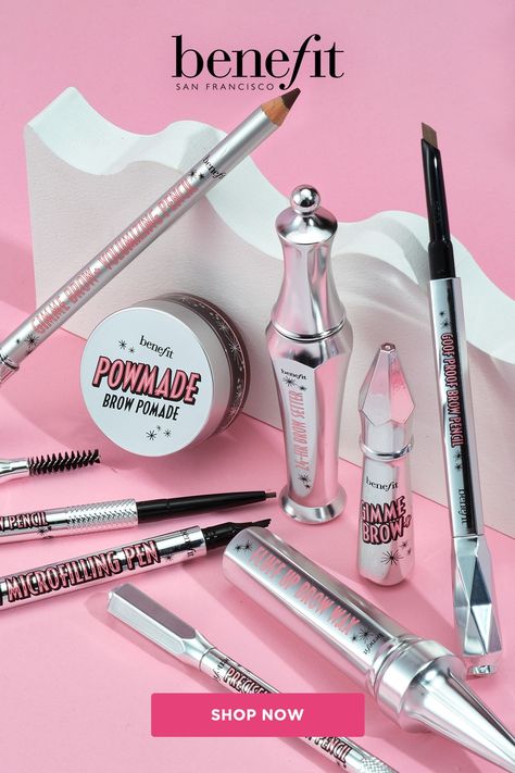 Benefit Cosmetics' Brow Family covers all your brow needs: 💕POWmade is made to fill, sculpt and define brows. 💕24-Hour Brow Setter Clear Brow Gel sculpts, shapes, lifts, & locks brows in place. 💕Precisely, My Brow Pencil creates natural-looking, hair-like strokes. 💕Goof Proof Eyebrow Pencil features a custom, non-sharpen “goof-proof” tip, soft color and a glide-on formula for easy & fast brow filling. 💕Brow Microfilling Pen mimics natural brow hairs creating a microbladed effect. Ramadan List, Brow Aesthetics, Preppy Vanity, Benefit Cosmetics Brow, Goof Proof Brow Pencil, Brow Routine, Tinted Eyebrow Gel, Benefit Brow, Arched Eyebrows