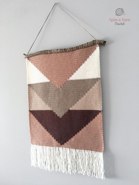 Retro Crochet Wall-Hanging • Spin a Yarn Crochet Diy Crochet Wall Hanging, Retro Crochet, Diy Tapestry, Crochet Wall Hanging, Crochet Wall Art, Weaving Loom Projects, Weaving Wall Hanging, Crochet Wall Hangings, Yarn Inspiration