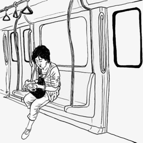 Inside Of Train Drawing, Metro Train Drawing, Inside Train Drawing, Inside Car Drawing, Subway Drawing, Subway Car, Train Drawing, Car Inside, Inside Car