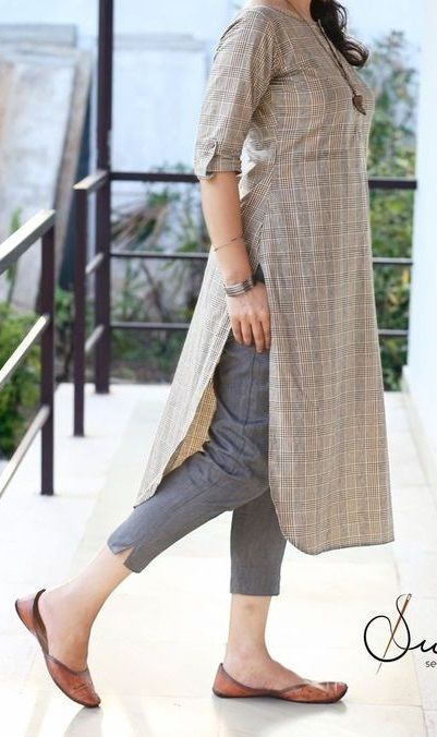 Latest 50 Ankle Length Pant Designs For Women (2022) Latest Kurta Pant Designs, Kurti With Plazo Designs Latest, Kurta And Pant Designs Women, Ankle Length Pants With Kurti, Stylish Pant Design For Kurtis, Kurta Pant Designs Women, Cotton Pants Design For Kurti, Kurta Models For Women, Kurta Pant Design