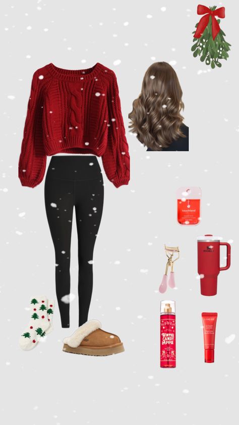 Christmas outfit 🎄#christmasshuffle #christmas #winter #outfit Teen Girls Christmas Outfits, Christmas Fit Ideas Aesthetic, Cute Christmas Eve Outfits For Teens, Outfit Ideas Winter Christmas, Christmas Outfit For Teenage Girl, Christmas Party Outfits School, Christmas Concert Outfit Ideas, Cute Holiday Outfits For Christmas, Christmas Style Outfit Casual