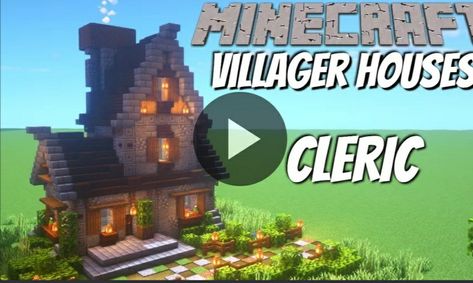 Minecraft Cleric House, Minecraft Town, Minecraft Village, Minecraft Things, Minecraft House Tutorials, Minecraft Medieval, Minecraft Inspiration, Cute Minecraft Houses, Minecraft Stuff