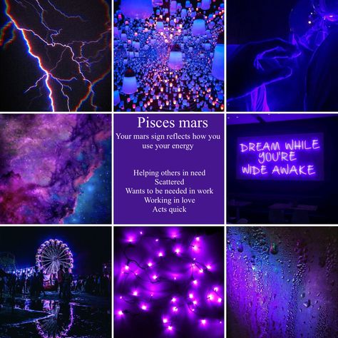 Purple Pisces Aesthetic, Pisces Aesthetic Moodboard, Mars In Pisces Woman, Pisces Mars Aesthetic, Mars Pisces, Pisces Stellium, Pisces Mood Board, Pisces Moon Aesthetic, Astrological Aesthetic