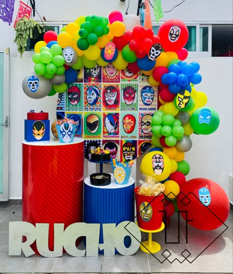 Luchador Party Ideas, Luchador Birthday Party, Lucha Libre Birthday Party, Luchador Party, Lucha Libre Party, Nacho Libre, Fiesta Theme Party, Fiesta Theme, 9th Birthday Parties