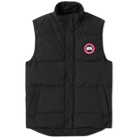 CANADA GOOSE CANADA GOOSE GARSON VEST. #canadagoose #cloth # Canada Goose Logo, Black Outerwear, Mens Outdoor Jackets, Luxury Outerwear, Wing Shoes, Red Wing Shoes, Black Puffer Jacket, White Duck, Black Puffer