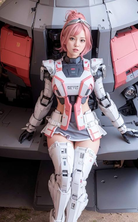 Gundam Illustration, Mecha Girl, Girl Mechanics, Cyberpunk Clothes, Festival Outfits Rave, Asian Cosplay, Cosplay Tutorial, Gundam Art, Futuristic Fashion