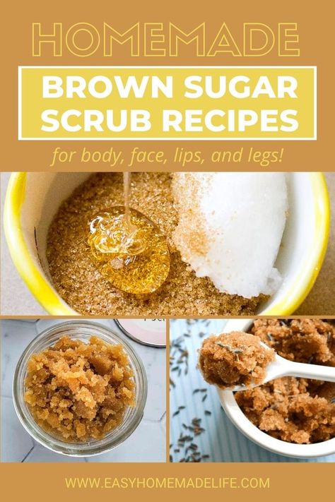 Sugar Body Scrub Recipe, Sugar Body Scrub Diy, Easy Diy Body Scrub, Homemade Brown Sugar, Sugar Scrub Homemade Recipe, Scrub Recipe Diy, Easy Sugar Scrub, Diy Body Scrub Recipes, Diy Sugar Scrub Recipe