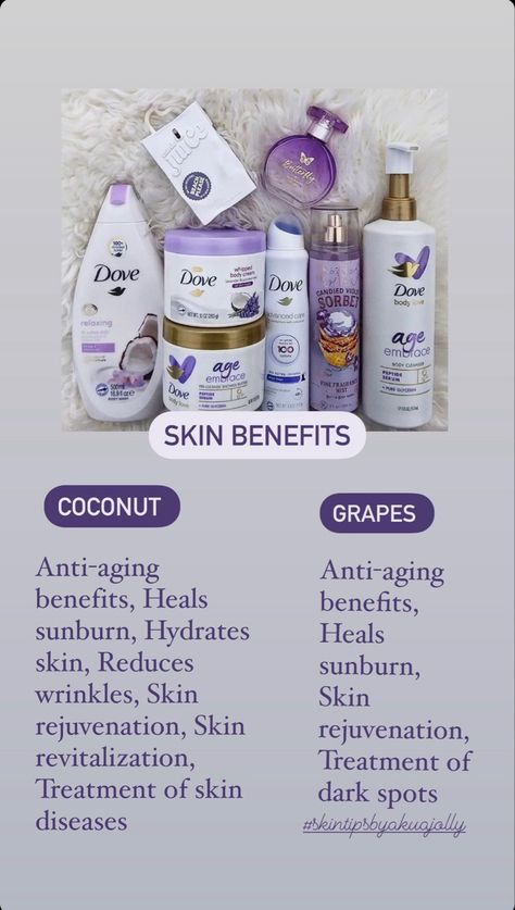 Know your skin and recommend dove grapes and coconut flavored shower bath for you 🌸🌸 Dove Skin Care, Dove Body Cream, Dove Products, Dark Spots On Skin, Peptide Serum, Morning Skincare, Morning Skin Care Routine, Skin Benefits, Body Cleanser