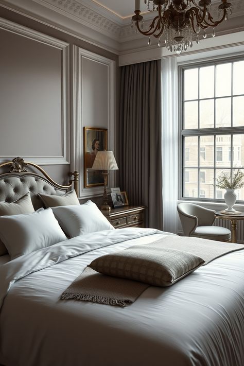 Looking to transform your space? Check out these 15 elegant bedroom ideas that are perfect for creating a cozy yet stylish retreat. From luxurious bedding choices to decorative accents, these tips will help you design a room that speaks to your personal taste and comfort. Whether you're aiming for minimalistic or lavish designs, there's something for everyone Georgian Bedroom Ideas, Minimalist Hotel Room Design, Quiet Luxury Bedroom, American Classic Bedroom, French Bedroom Ideas, Georgian Bedroom, Classic Contemporary Bedroom, Hippie Bedrooms, Elegant Bedroom Ideas