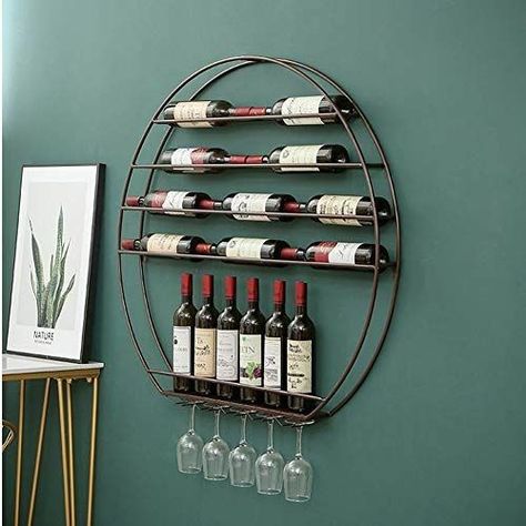 Wine Storage Wall, Wine Glass Hanger, Wine Rack Shelf, Wine Rack Design, Wall Mounted Wine Rack, Wine Shelves, Metal Furniture Design, Wine Wall, Wine Display