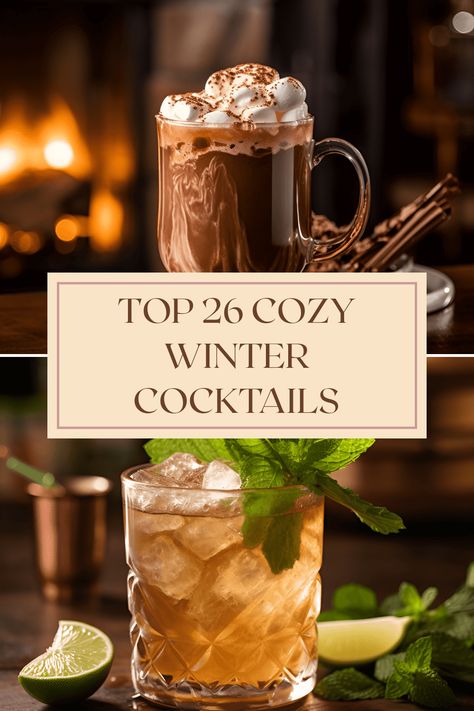 Warm up this winter with our selection of 26 cozy cocktails perfect for chilly evenings. Discover delights like Heart Warmer, Hot Buttered Rum, and Old Fashioned Apple Cider Punch, blended with flavors you'll love. Each drink brings out the core essence of winter—think soothing spices and warming whiskey that'll envelop you in comfort. Creating these cocktails at home is easy and will elevate your holiday gatherings. Perfect for festive celebrations, fireplace chats, or unwinding after a long day. Cheers to a cozy winter! Christmas Hot Toddy Winter Cocktails, Hot Whiskey Drinks Winter Cocktails, Hot Rum Drinks, Hot Christmas Cocktails, Warm Cocktails Alcohol, Hot Cocktail Recipes, Hot Whiskey Drinks, Warm Christmas Drinks, Jameson Cocktails