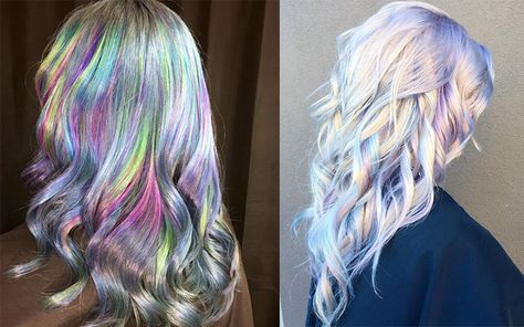 Hair Drawing Tutorial, Iridescent Hair, Holographic Hair, Opal Hair, New Hair Trends, Mens Hair Colour, Hair Drawing, Cool Braids, Hair Trend