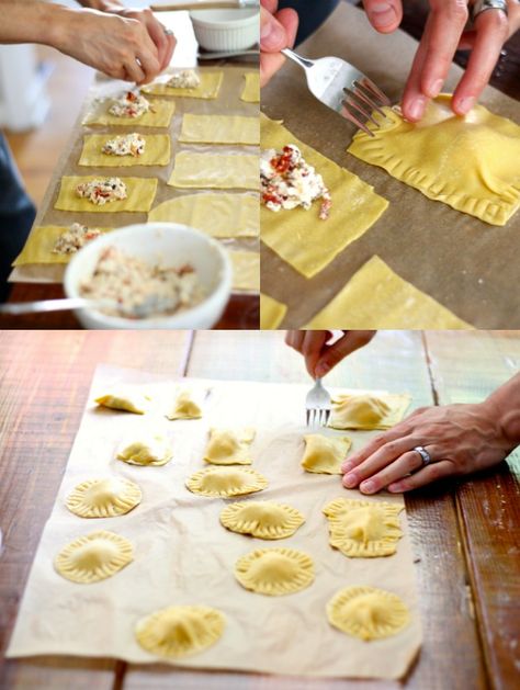 Einkorn Ravioli with Sundried Tomato, Capers & Ricotta | Foodal Einkorn Pasta, Making Ravioli, Einkorn Bread, Spelt Recipes, Pasta Ravioli, Processor Recipes, Einkorn Recipes, Einkorn Flour, Wheat Recipes