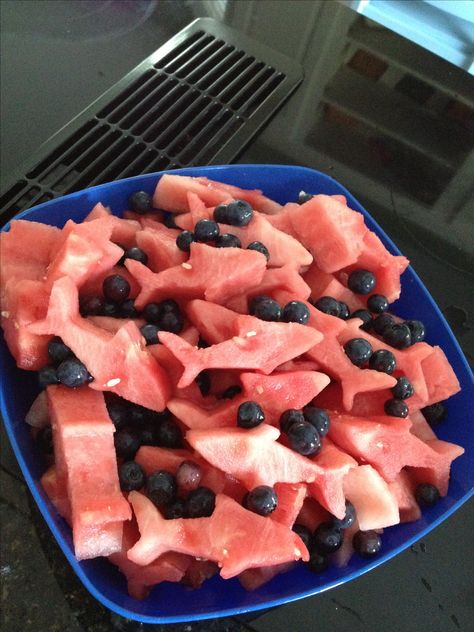 i actually made this for swim team brunch mehh so proud Shaped Watermelon, Cute Snacks, Swim Team, I Need To Know, Food Obsession, Pretty Food, I Love Food, Cute Food, Blueberries