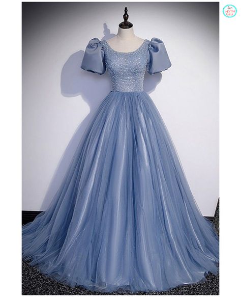 Prom Dress Blue, Blue Evening Dress, Blue Evening Gowns, Long Prom Gowns, Evening Dresses With Sleeves, Blue Dress Formal, Blue Evening Dresses, Blue Tulle, فستان سهرة