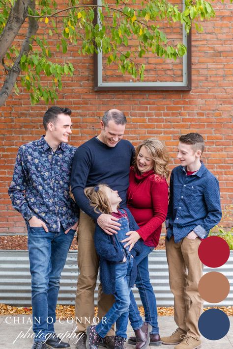 There's something I love about fall family photoshoots. The changing of seasons means beautiful backdrops of colorful leaves. Click here to see more of this family's session in their beautiful shades of burgundy and navy blue! #fallphotos #fallfamilyphotoshoot #hellofall Navy Blue And Burgundy Outfit, Burgundy And Navy Blue, 2024 Photo, Family Photoshoots, Blue And Burgundy, Billings Montana, Family Christmas Pictures, Family Pic, Billings Mt