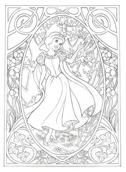 Snow White Coloring Page Disney Stained Glass Coloring Pages, Disney Coloring Pages For Adults, Snow White Coloring Pages, Disney Princess Colors, Disney Princess Coloring Pages, Adult Colouring Pages, Princess Coloring Pages, Disney Colors, Princess Coloring