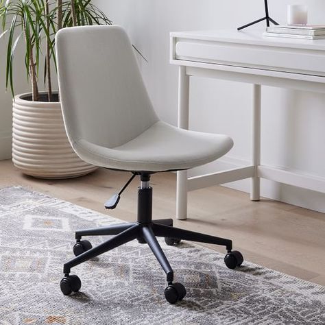 Furniture Desk Chair Up to 60% Off Clearance | West Elm Bedroom Desk Chair, Study Desk Chair, Small Office Chair, Office Chair White, Rolling Desk Chair, White Desk Chair, Cute Desk Chair, Rolling Office Chair, Interrior Design