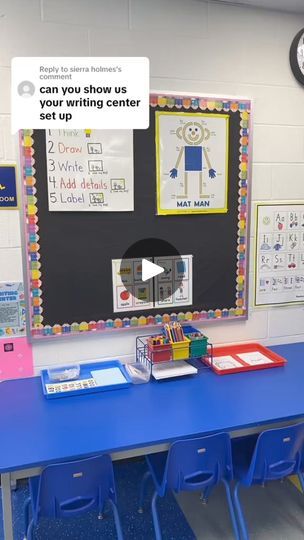 25K views · 357 reactions | 🖍️✨ First Week at the Writing Center: Keeping it Simple! ✨🖍️ Step into our Writing Center as we kick off the first week of preschool! In this video, I'll give you a tour of our deliberately simple setup designed to ease our young learners into school activities. We're starting without glue or scissors to keep things straightforward and manageable. You'll see two main trays: one holds half sheets of paper paired with colorful stickers, and the other features custom-made, simple coloring pages that are also half-sized. This sizing helps prevent overwhelm and allows preschoolers to complete a task with confidence, promoting fine motor skills and a sense of accomplishment. These resources, including the coloring pages and our themed back-to-school word cards, are First Week Of Preschool, Writing Center Preschool, Preschool Prewriting, Infant Daycare, Simple Coloring Pages, Mat Man, Simple Setup, Colorful Stickers, Sheets Of Paper