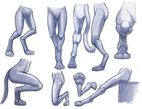 Wolf Hind Legs Reference, Leg Shading Reference, Cat Hind Leg Reference, Digitigrade Legs Drawing Poses, Fox Legs Drawing, Anthro Leg Reference, Digi Legs Drawing, Hand On Leg Reference, How To Draw Goat Legs On Humans