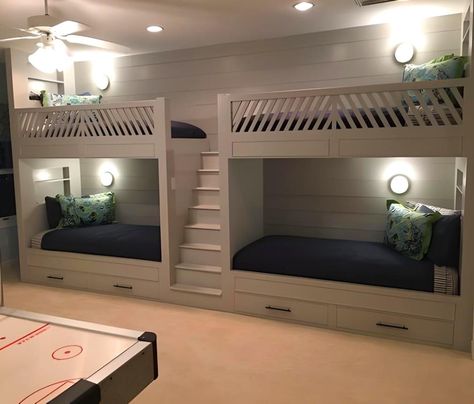 Quadruple Bunk Beds, Stairs Corner, Drawer Stairs, Room Ideas Bunk Beds, Bump Beds, Beds With Drawers, Beds With Stairs, Diy Beds, Sister Bedroom