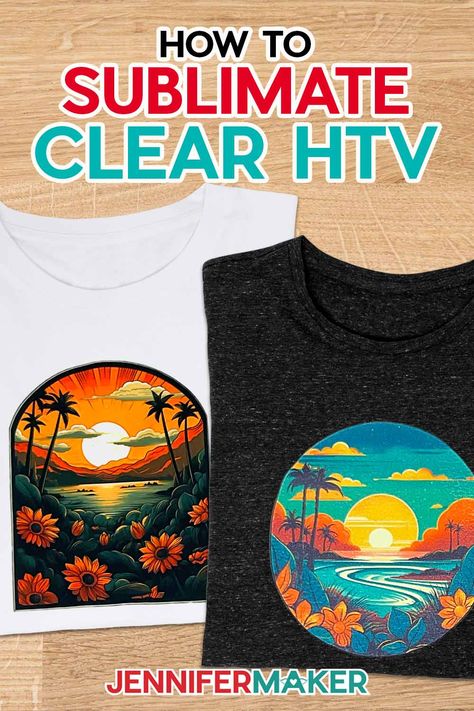 Htv Printable Vinyl, Sublimation Dark Shirt, Clear Htv For Sublimation, Sublimation On Shirts, How To Make Sublimation Stickers, How To Sublimate On Vinyl, Sublimation On Htv, Sublimation On Htv Vinyl, How To Sublimate On Dark Fabric