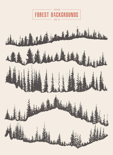 Pine forest background vector drawn sketch. Pine forest background, vector illus #Sponsored , #Ad, #Advertisement, #forest, #sketch, #illus, #background Graphite Landscape, Forest Backgrounds, Sunrise Drawing, Tree Silhouette Tattoo, Forest Sketch, Pine Tree Drawing, Mountain Sketch, Pine Tree Art, Landscape Accessories