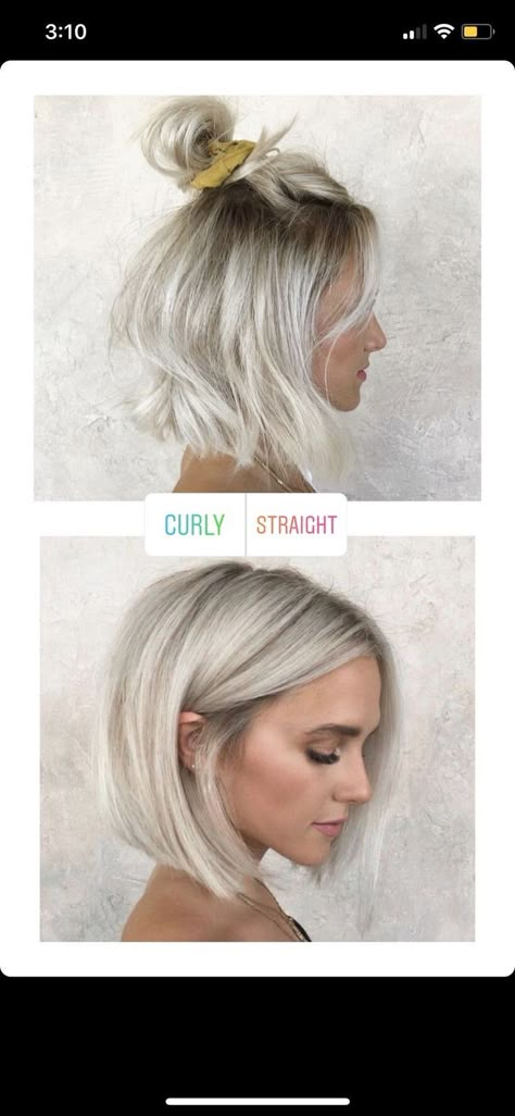 Blond Hair Bob Short, Blonde Bob Back View, Short Align Bob Haircut, Icy Blonde Balayage Short Hair, Shirt Blonde Bob, Blond Bobs For Fine Hair, Shadow Root Blonde Short Hair, Platinum Blonde With Dark Underneath Short Hair, Choppy Bob Hairstyles With Curtain Bangs