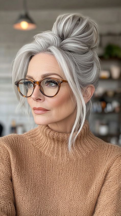 💄 Salon-Worthy High Bun Ponytail Hairstyles for Women Over 60 with Glasses Vision | Most-Loved 🦋💝 Ponytail Hairstyles For Women, Box Braid Ponytail, Large Forehead Hairstyles, Braid Ponytail Hairstyles, High Bun Ponytail, Intricate Braids, Casual Braids, High Bun Hairstyles, Braids Ponytail