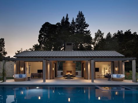 Australian Ranch, Studio Pool House, Country Pool, Modern Pool House, Wellness Space, Pool House Designs, Pool House Plans, Modern Pool, Modern Farm House