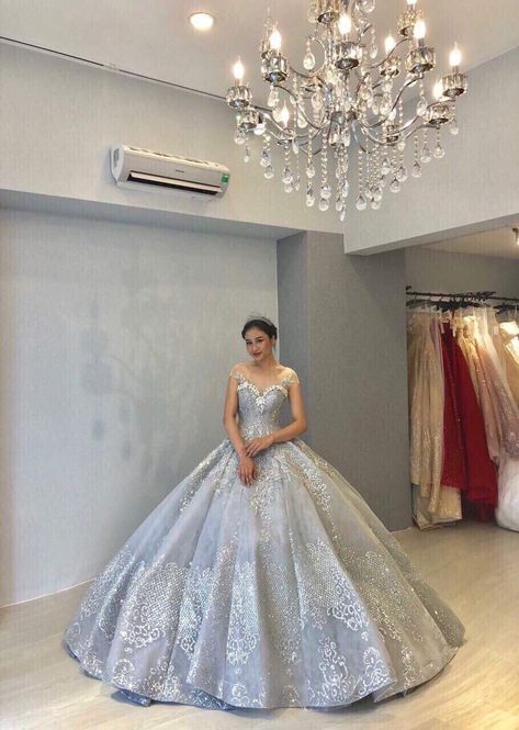 Silver Quince Dress, Silver Quince Dresses, Silver Quinceanera Dresses, Silver Quince, Doctor Dress, Quince Dress, Luxury Wedding Dress, Dress Inspo, Quince Dresses