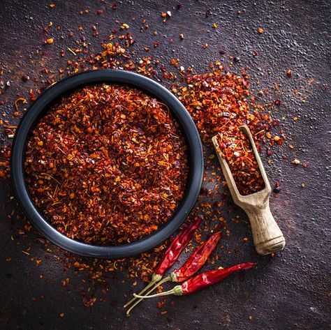 Red chili pepper flakes shot from above Boxed Mac And Cheese, What Is Health, Easy Stir Fry, Yennefer Of Vengerberg, Red Chili Peppers, Rice Wine Vinegar, Yerba Mate, Homemade Jam, No Bean Chili