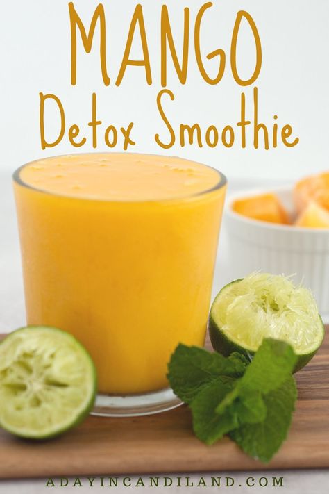 This Mango Detox Smoothie is something you will want to add to your daily food and drink intake. It is delicious and full of great ingredients like coconut water, fresh or frozen mangos, and a secret ingredient. #detox #smoothie #mango Coconut Water Recipes, Smoothie Mango, Coconut Water Smoothie, Healthy Diet Smoothies, Mango Smoothie Recipes, Easy Healthy Smoothies, Perfect Summer Drink, Detox Smoothie Recipes, The Smoothie Diet