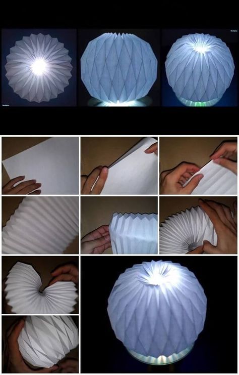 Diy Origami Home, Diy Origami Home Decor, Origami Home Decor, Origami Lampshade, Lanterns Diy, Paper Lamps, Paper Lanterns Diy, Origami Ball, Origami Lamp