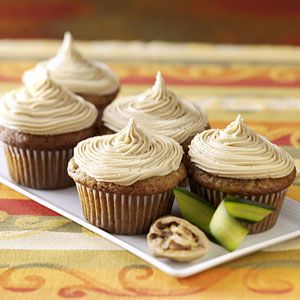 Zucchini Cupcakes, Zucchini Zoodles, Caramel Frosting, Zucchini Muffins, Spice Cupcakes, Scrumptious Desserts, Zucchini Recipes, Taste Of Home, Cup Cakes