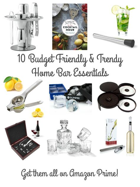 You can have a functional, yet stylish home bar without spending a fortune with these 10 Budget Friendly & Trendy Home Bar Essentials. Best Alcoholic Drinks, Bar Nook, Home Bar Essentials, Home Bar Accessories, Bar Inspiration, Best Cocktail Recipes, Bar Essentials, Cocktail Recipes Easy, Easy Drinks