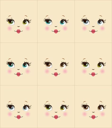 Doll Face Paint, Doll Making Tutorials, Doll Patterns Free, Face Template, Different Faces, Drawing Eye, Clothespin Dolls, Doll Faces, Rag Dolls Handmade