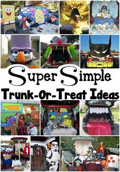 Super Simple Trunk-Or-Treat Ideas. If your organization is hosting a Trunk Or Treat party, you'll find all the ideas you need right here! Click now! Trunker Treat Ideas, Church Trunk, Halloween Car Decorations, Church Halloween, Trunk Or Treat Ideas, Halloween Traditions, Treat Ideas, Trunk Or Treat, Halloween School