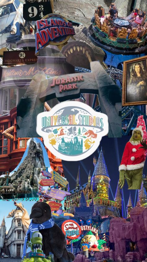 Universal Studios Wallpaper, Universal Studios Florida, Florida, California, Collage