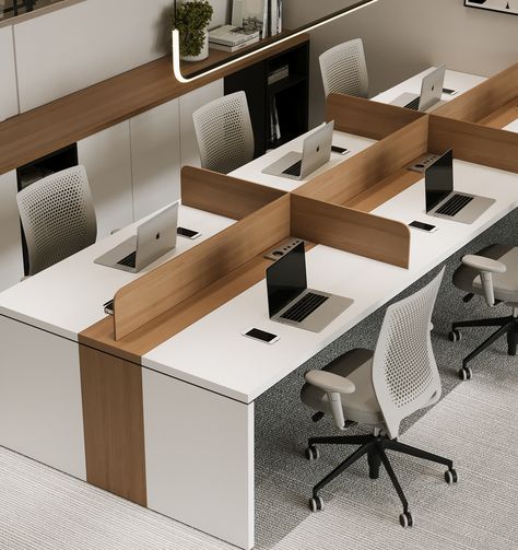 Modern Contemporary Office, Open Concept Office, Cubicle Design, Workstations Design, Office Desk Designs, Office Table Design, Office Interior Design Modern, Office Workstations, Office Furniture Design