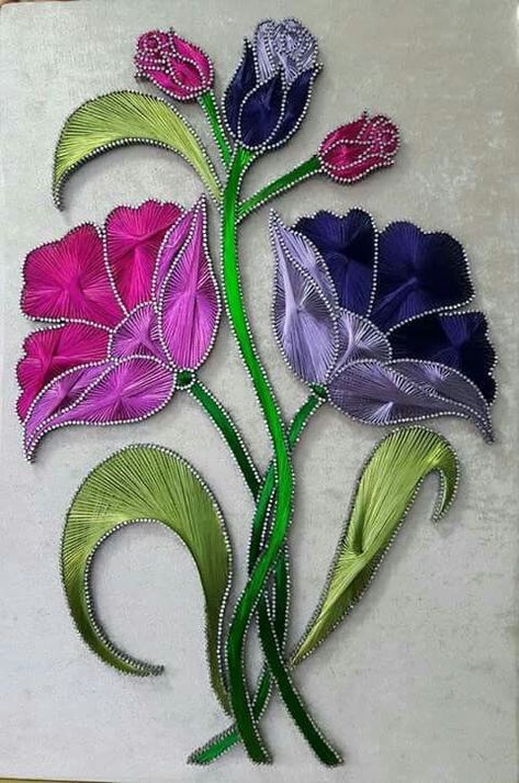 Thread Art – Take 11 – creativeartworksblog String Art Flower, فن الرسم بالمسامير, Nail String, String Art Templates, String Art Tutorials, Nail String Art, String Wall Art, String Crafts, String Art Patterns