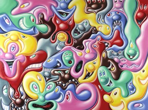 Colorful New Canvases from Kenny Scharf- Kenny Scharf, Globomundo, 2011. Oil on canvas. 109 x 145 inches. Courtesy Honor Fraser Gallery, Photo Josh White Honor Fraser, Holiday Skincare, James Rosenquist, Kenny Scharf, Claes Oldenburg, Pop Surrealism, Pics Art, Andy Warhol, Artsy Fartsy