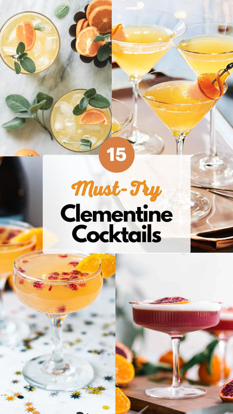 Clementine Cocktails Citrus Cocktail Recipes, Clementine Cocktail, White Wine Spritzer, Wine Spritzer, Citrus Cocktails, Batch Cocktails, Vodka Cocktails Recipes, Cocktails To Try, Lemonade Drinks