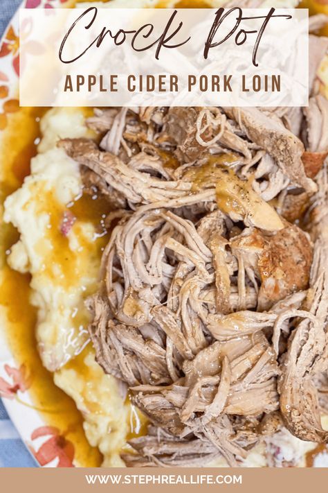 Crock Pot Apple Cider Pork Loin Pork Roast Crock Pot Recipes With Apples, Slow Cooker Apple Cider Pork, Apple Cider Pork Loin, Apple Cider Pork Tenderloin, Cider Pork Tenderloin, Crock Pot Apple Cider, Crock Pot Pork Tenderloin, Pork Roast With Apples, Apple Cider Pork