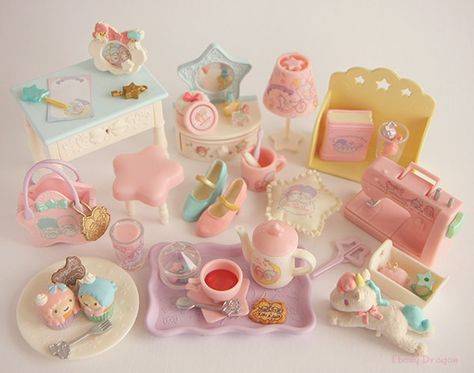 Sanrio Toys, Rement Miniatures, Re Ment, Kawaii Toys, Japanese Toys, Calico Critters, Twin Stars, Cute Clay, Mini Things