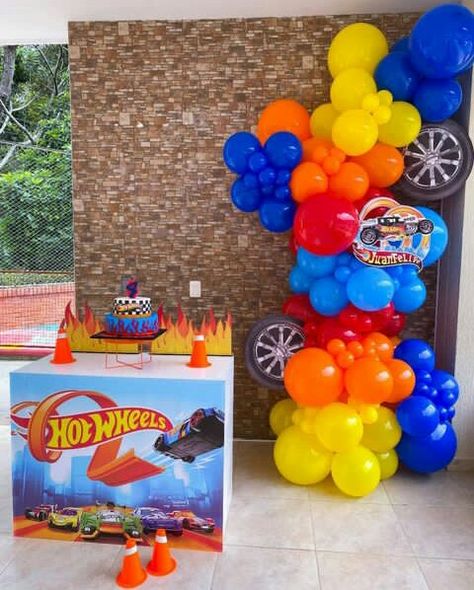 Hotwheels Birthday Balloon Garland, Hot Wheels Balloon Decorations, Hotwheels Balloon Arch, Hotwheels Balloons, Hotwheels Centerpieces, Hot Wheels Birthday Balloons, Hot Wheels Balloon Arch, Hot Wheels Balloons, Hotwheels Party Decor