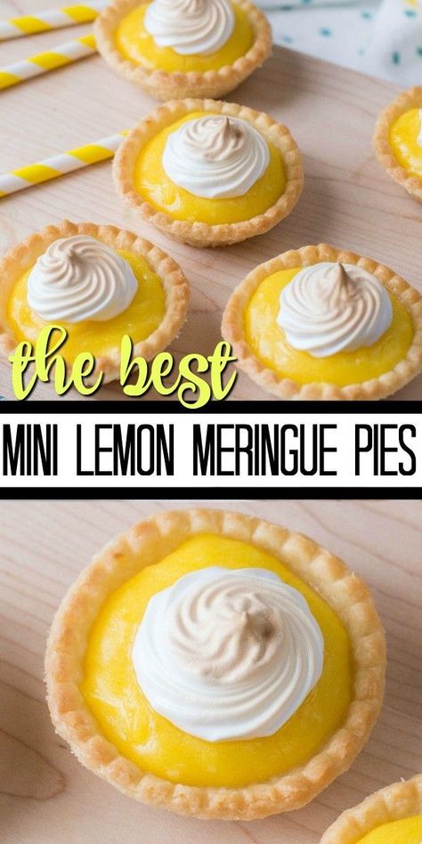 Dessert Recipes Mini, Homemade Meringue, Mini Lemon Meringue Pies, Best Lemon Meringue Pie, Meringue Pies, Mini Pie Recipes, Lemon Meringue Tart, Meringue Pie Recipes, Lemon Custard