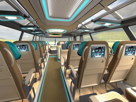 Bus Design by Miroslav Dorotcin at Coroflot.com Public Transportation Design, Bus Design, Bus City, Bus Interior, Bus Games, Luxury Van, Future Transportation, Bus Simulator, Luxury Rv